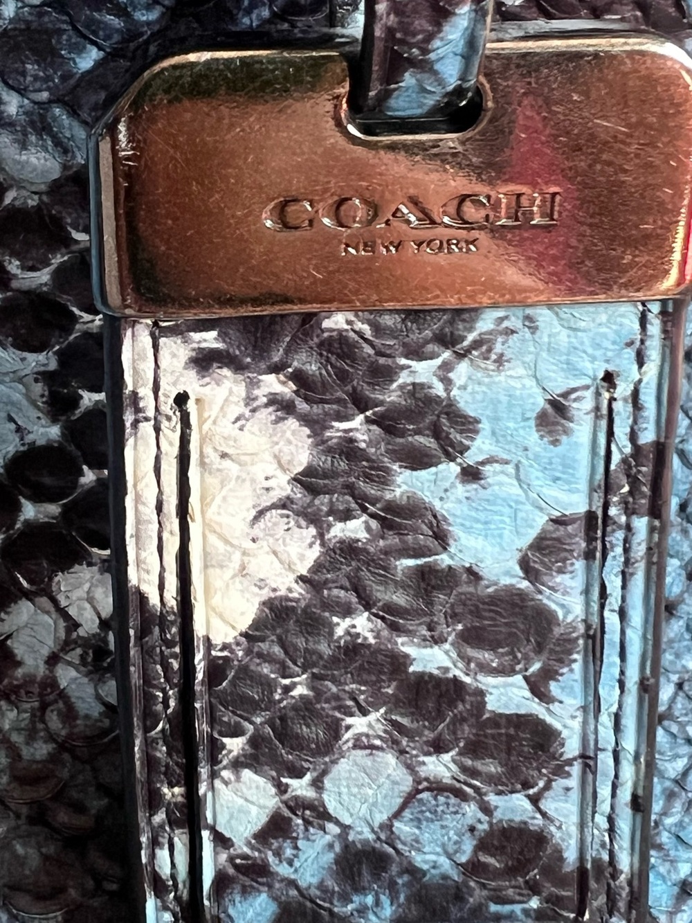 Coach Gramercy Blue Python Satchel - Picture 5 of 16